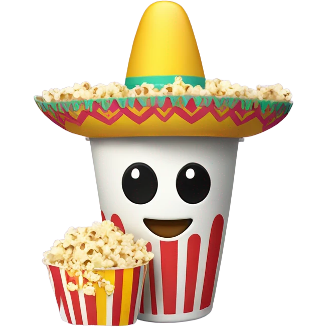 Popcorn bucket wearing a sombrero emoji