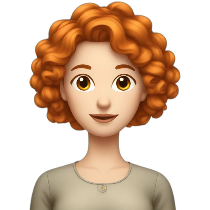 Femme rousse avec cheveux bouclés emoji