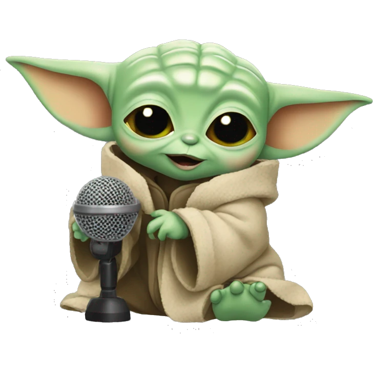 BABY YODA WITH MICROPHONE emoji