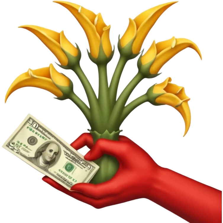 Devil hand with money emoji