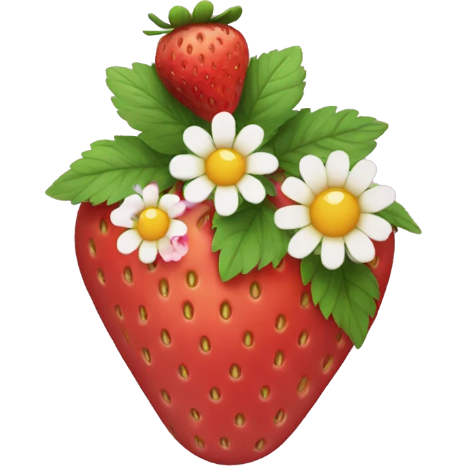Strawberries and flowers emoji