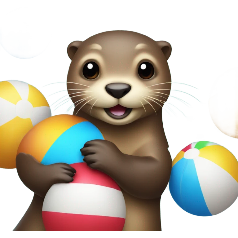 otter with a beach ball emoji