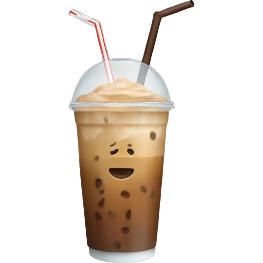 iced coffee with beige straw emoji