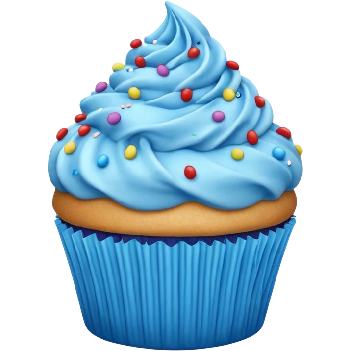 Giant blue cupcake emoji