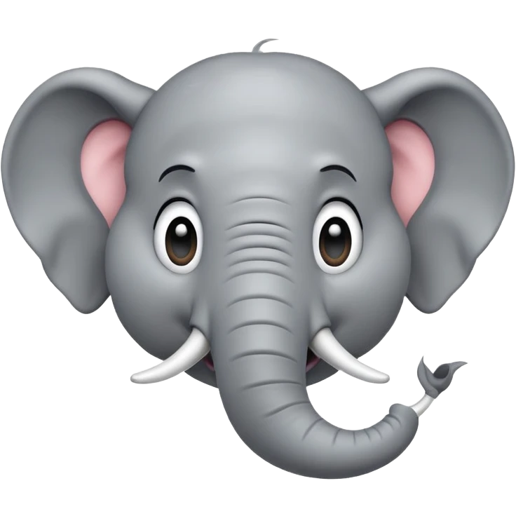 cinematic-comical-elephant-portrait-emoji,-head-tilted-dramatically-with-an-exaggeratedly-amused-expression,-featuring-a-striking-gray-hide-with-whimsical-wrinkles-and-wide,-expressive-eyes-full-of-playful-disbelief,-simplified, zoomed out to show shoulders emoji