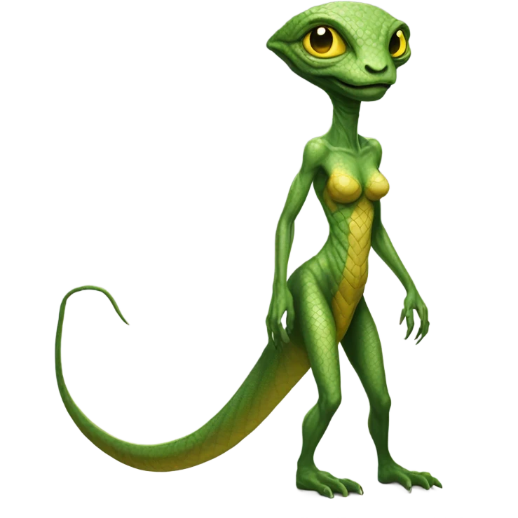 a Reptilian alien woman, full body emoji