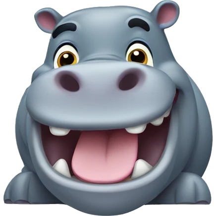 Celebrating hippopotamus  emoji