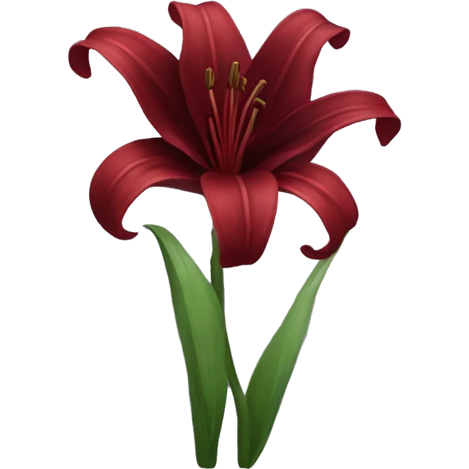 Dark red lily flowers  emoji