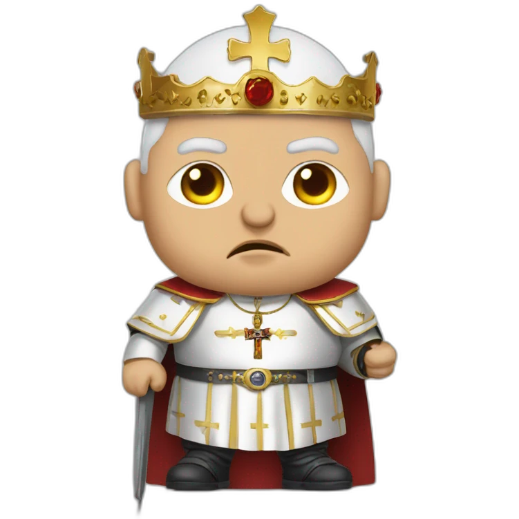 a fat and old pope wearing heavy metal metallica emoji