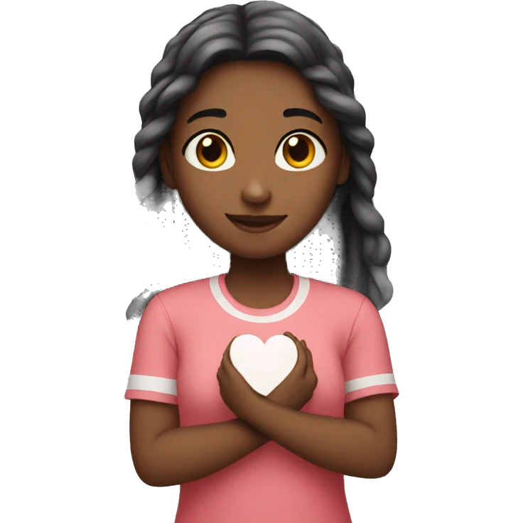 girl with handheart emoji