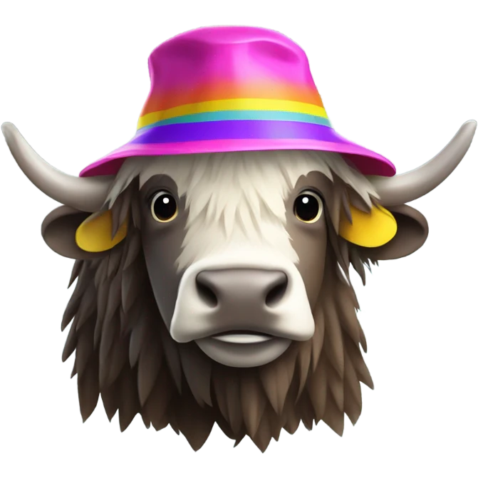 hipster yak in bucket hat emoji