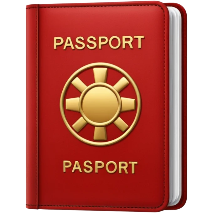 passport, red emoji