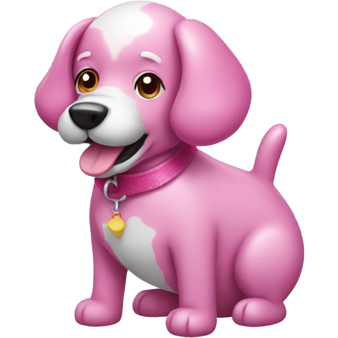 Pink dog balloon emoji