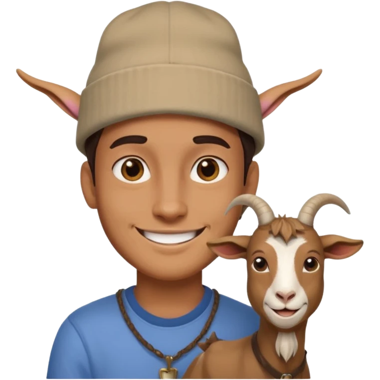 The chill guy meme but his head is a goat emoji