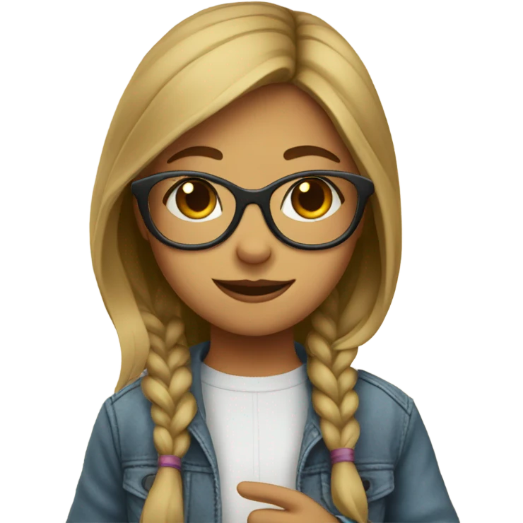 Girl giving peace sign with glasses  emoji