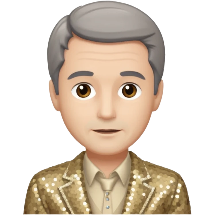 Jeremy Slate, Actor (1926-2006) with gray-brown hair, beige sequin outfit emoji