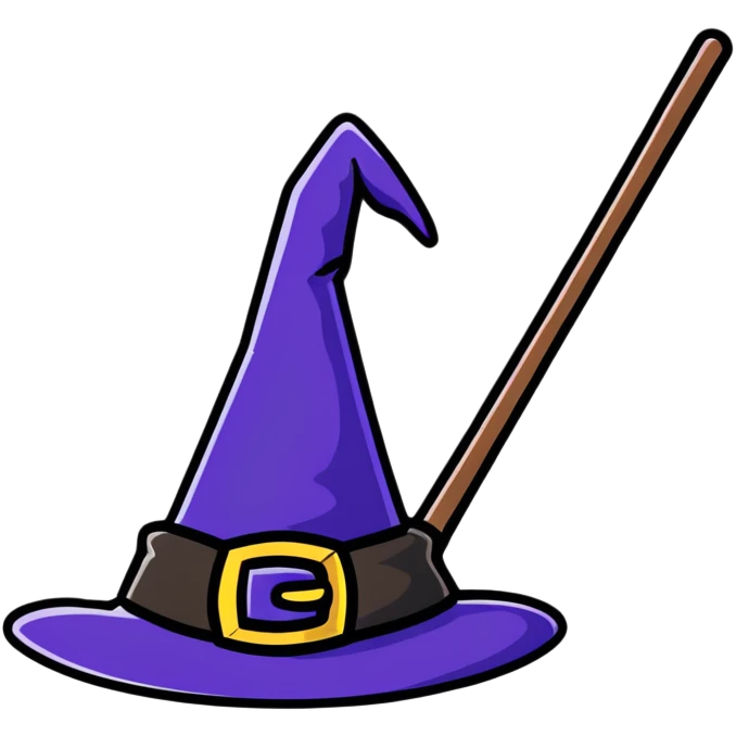 wizard hat and wand emoji