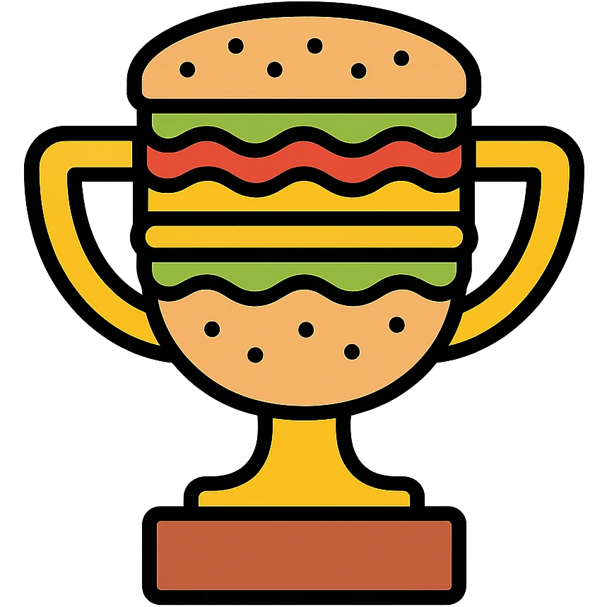 trophy with sandwich textures emoji