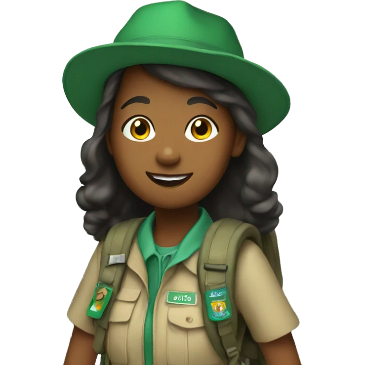girl scout hiking emoji