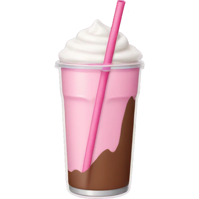  Chocolate milk with pink straw emoji