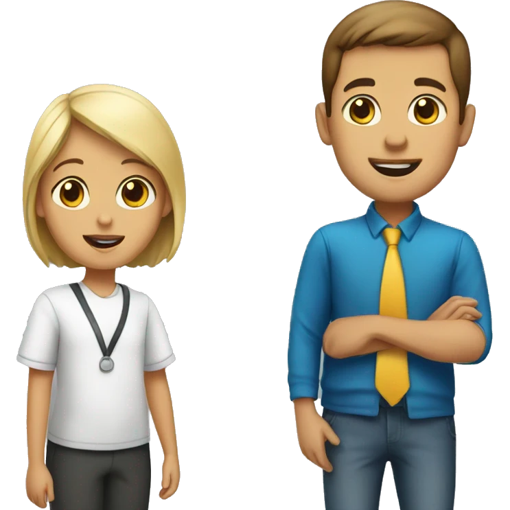 A child and a teacher emoji