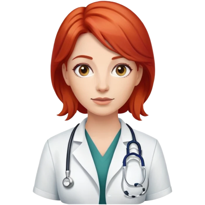 female doctor with red hair emoji