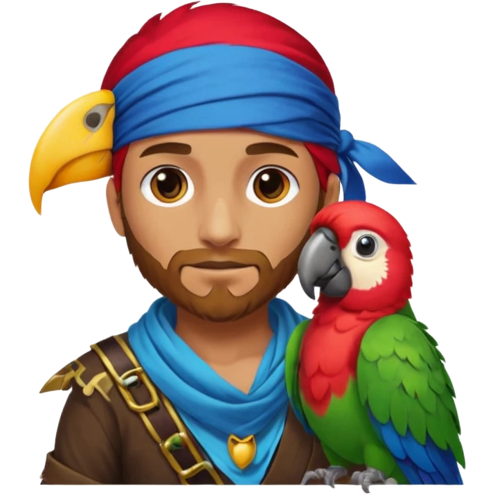 pirate and parrot emoji