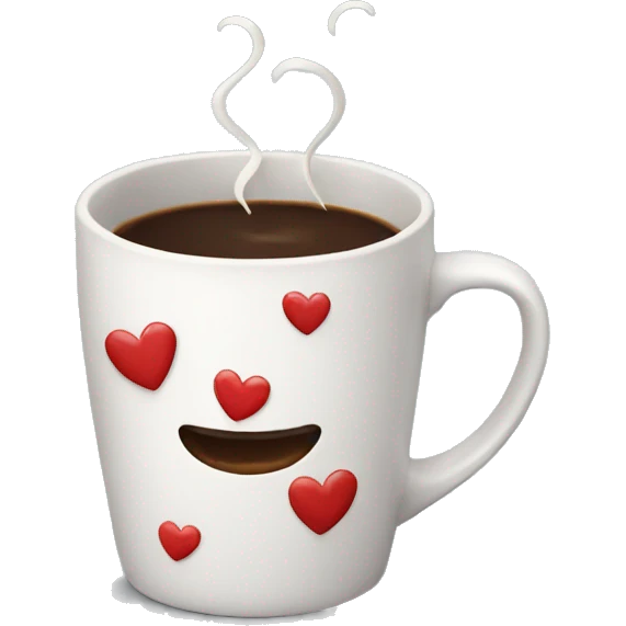 Cup of coffee with hearts all over it emoji