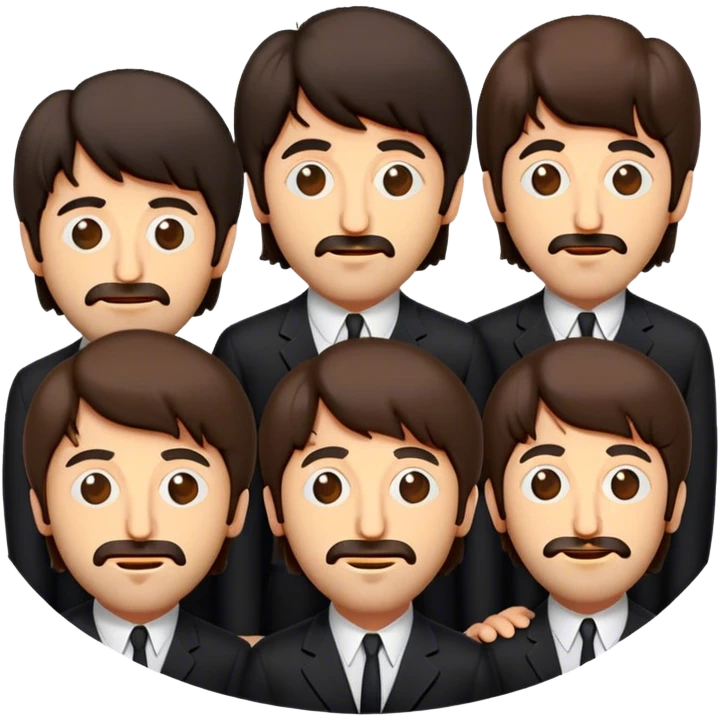 Cinematic Realistic The Beatles Pop Culture Emoji, showcasing an iconic, vibrant portrayal of the legendary band rendered with rich textures and nostalgic lighting that exude musical legacy. emoji