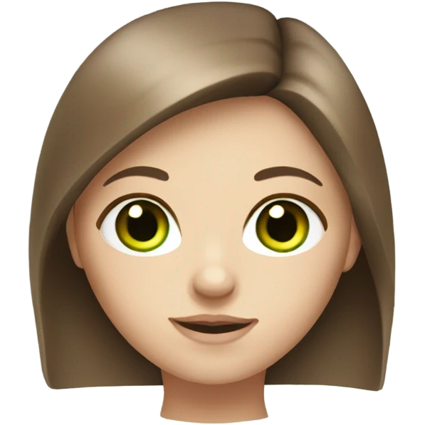 White girl with brown hair and green eyes emoji