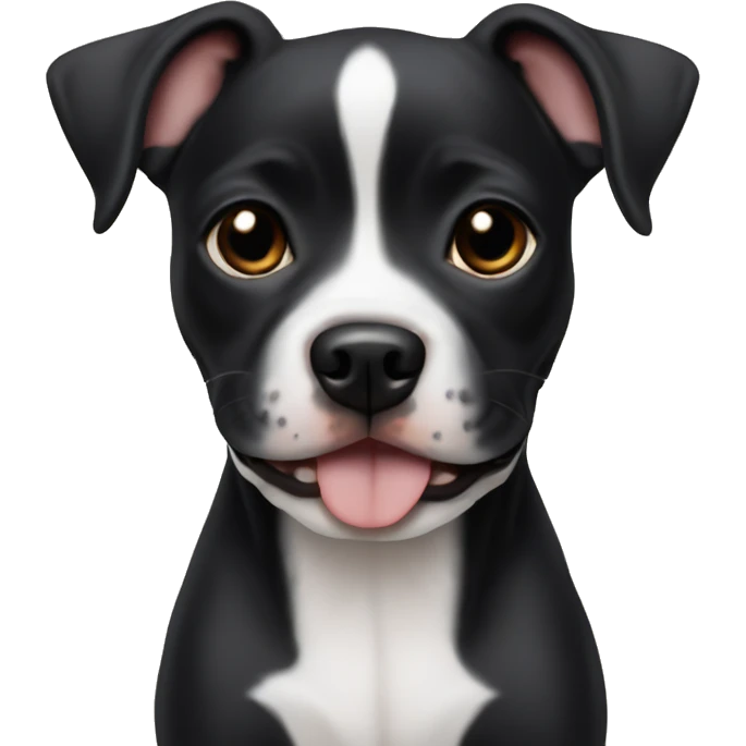 pitbull Chihuahua mix black puppy  emoji