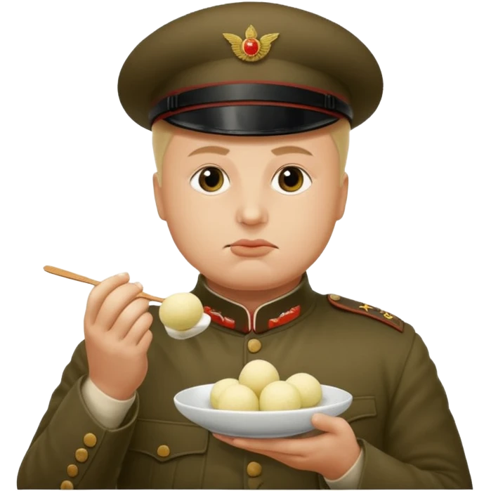 Mussolini ăn mochi emoji