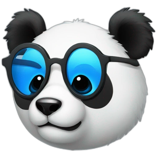 Panda with blue and black glasses emoji