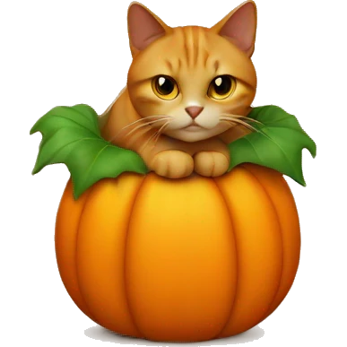 cat in pumpkin emoji