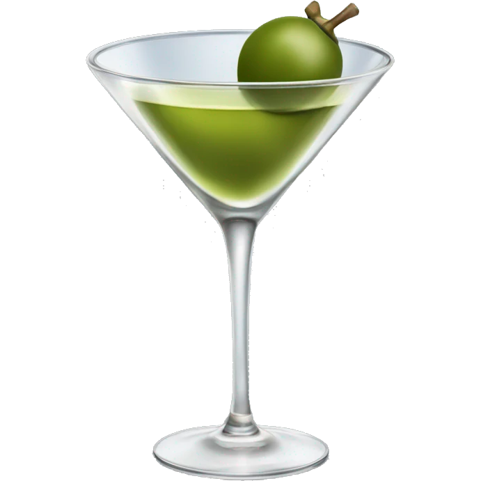 Martini cocktail with an olive inside emoji