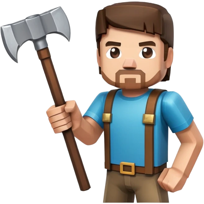 minecraft steve holding a pickaxe emoji