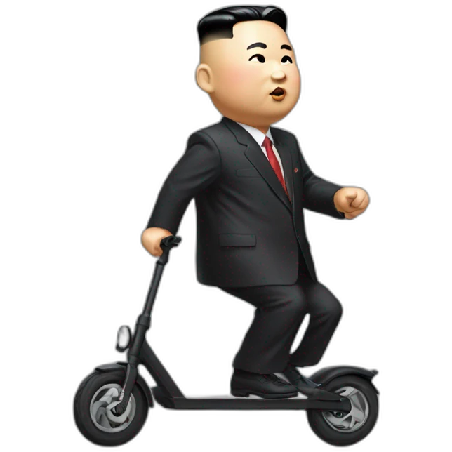 Kim jong un qui fait de la trottinette freestyle  emoji