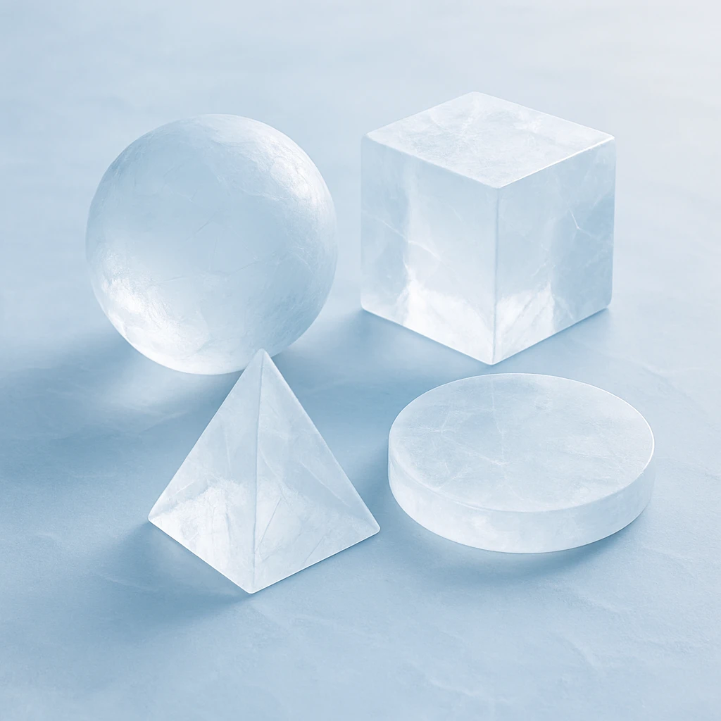 aesthetic ice, geometric shapes, soft blue and white, modern, clean lines emoji