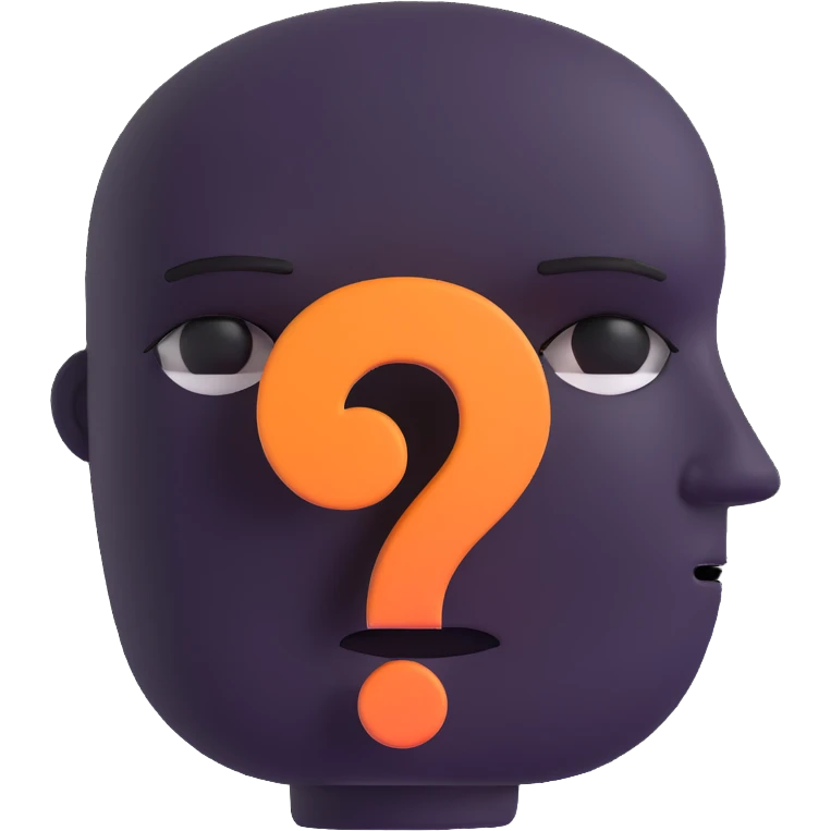 faceless face with a question mark emoji