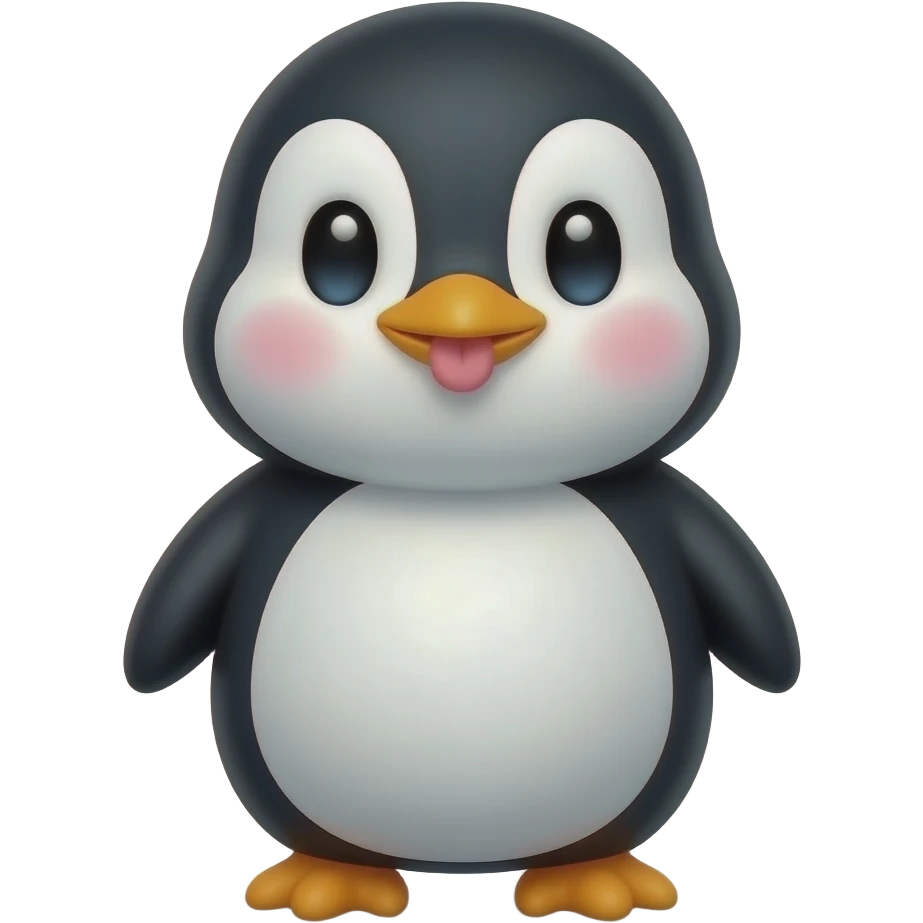 cute Penguin giving kiss emoji