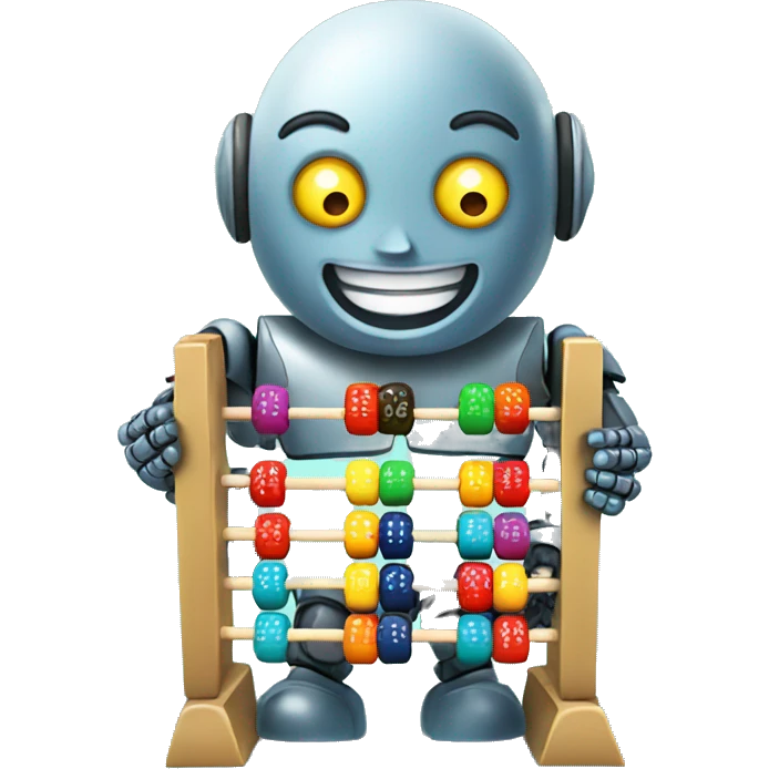 happy robot holding abacus emoji