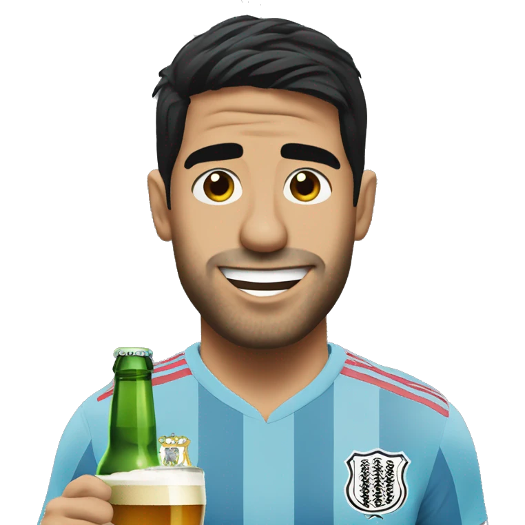 Luis Suárez drink beer emoji
