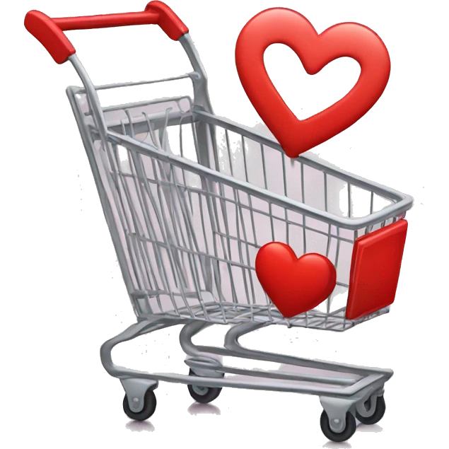 shopping cart with heart emoji