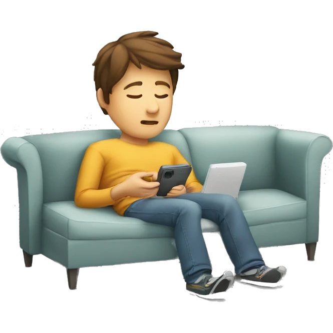 Manipuler son téléphone couché  emoji