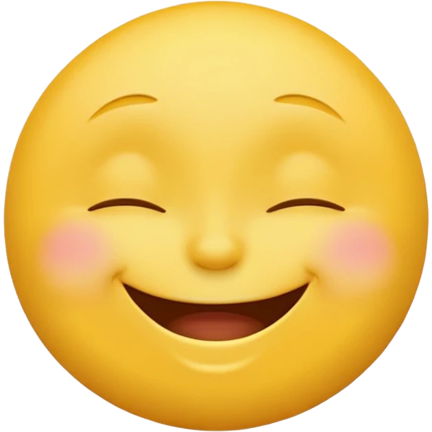 Emoji, yellow round laughing face, closed eyes emoji