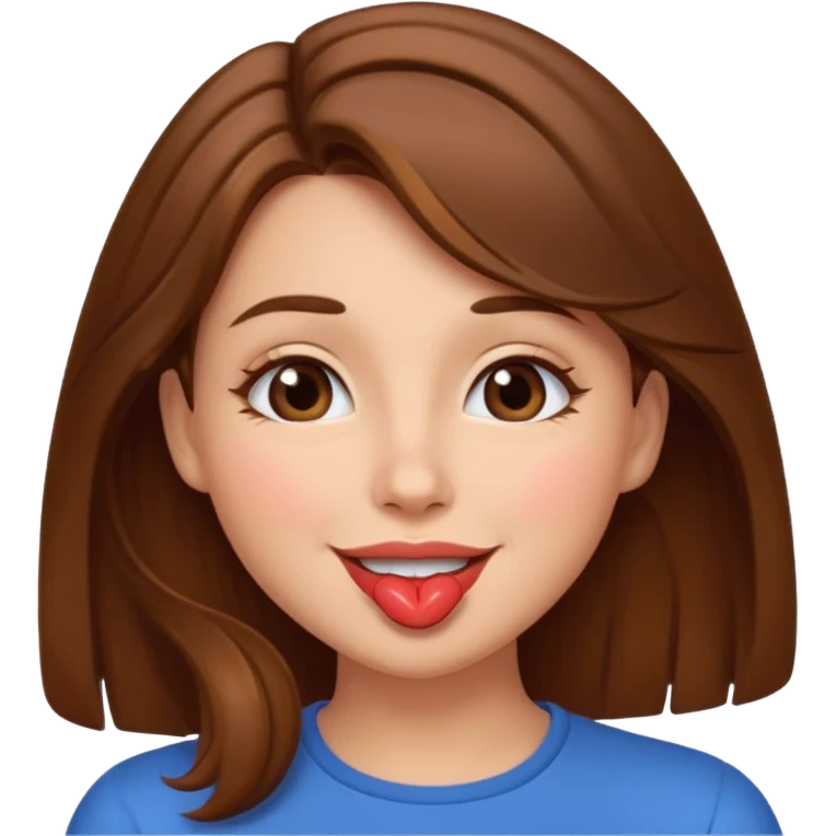 brownhaired woman sending kiss emoji