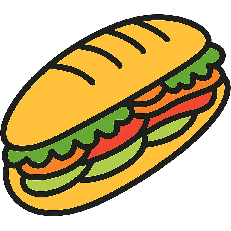 color outline icon of a banh mi sandwich emoji
