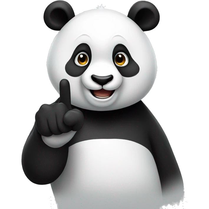 Panda doing finger heart  emoji