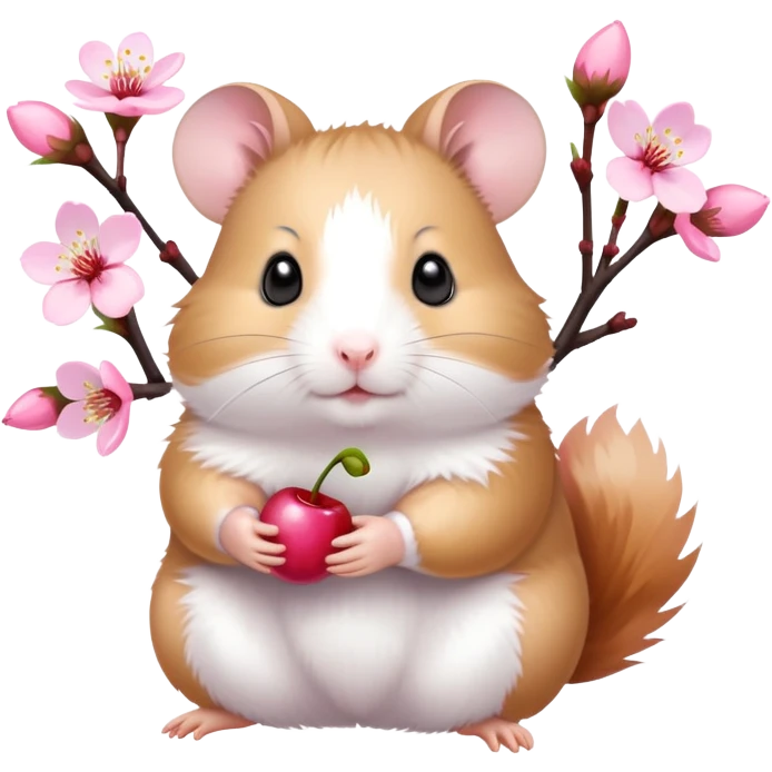 Hamster with cherry blossom emoji