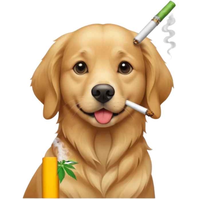 A dog smokes weed emoji